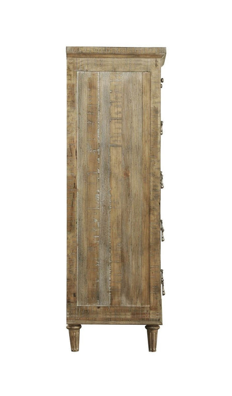 Solid Wood Taupe 5 - Drawer Chest Dresser - Dreamtide - Omega Lifestyles