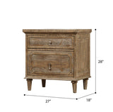 Solid Wood Taupe Rustic Casual 2 - Drawer Nightstand - Dreamtide - Omega Lifestyles