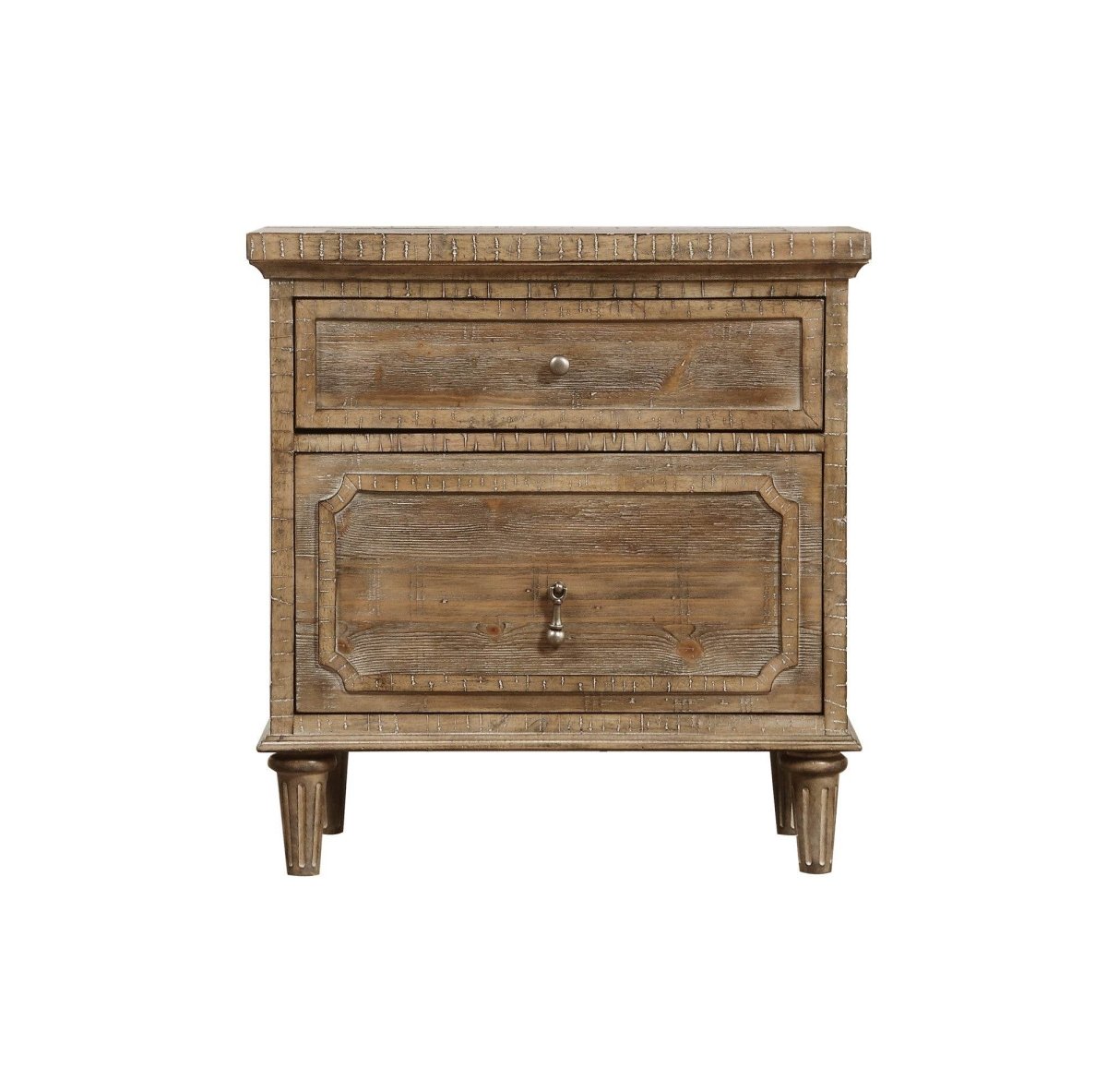 Solid Wood Taupe Rustic Casual 2 - Drawer Nightstand - Dreamtide - Omega Lifestyles