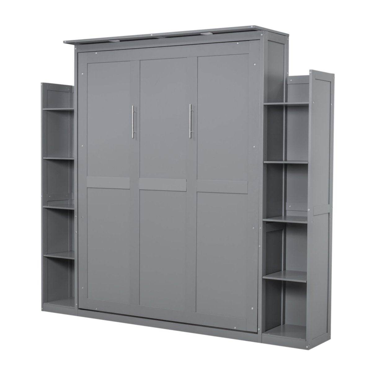 Space-Saving Queen Murphy Bed With Shelves And LED Lights - Sleep Galleria