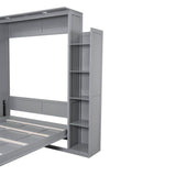 Space-Saving Queen Murphy Bed With Shelves And LED Lights - Sleep Galleria