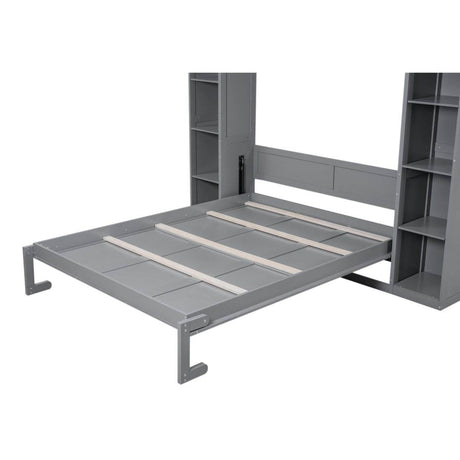 Space-Saving Queen Murphy Bed With Shelves And LED Lights - Sleep Galleria