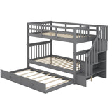 Stairway Twin - Over - Twin Solid Wood Bunk Bed With Trundle - Dreamtide - Omega Lifestyles