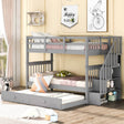 Stairway Twin - Over - Twin Solid Wood Bunk Bed With Trundle - Dreamtide - Omega Lifestyles