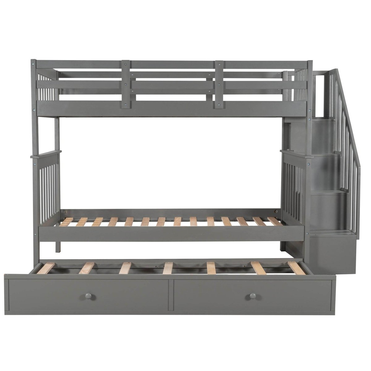 Stairway Twin - Over - Twin Solid Wood Bunk Bed With Trundle - Dreamtide - Omega Lifestyles