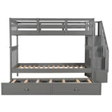 Stairway Twin - Over - Twin Solid Wood Bunk Bed With Trundle - Dreamtide - Omega Lifestyles