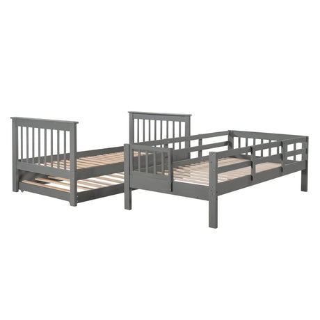 Stairway Twin - Over - Twin Solid Wood Bunk Bed With Trundle - Dreamtide - Omega Lifestyles