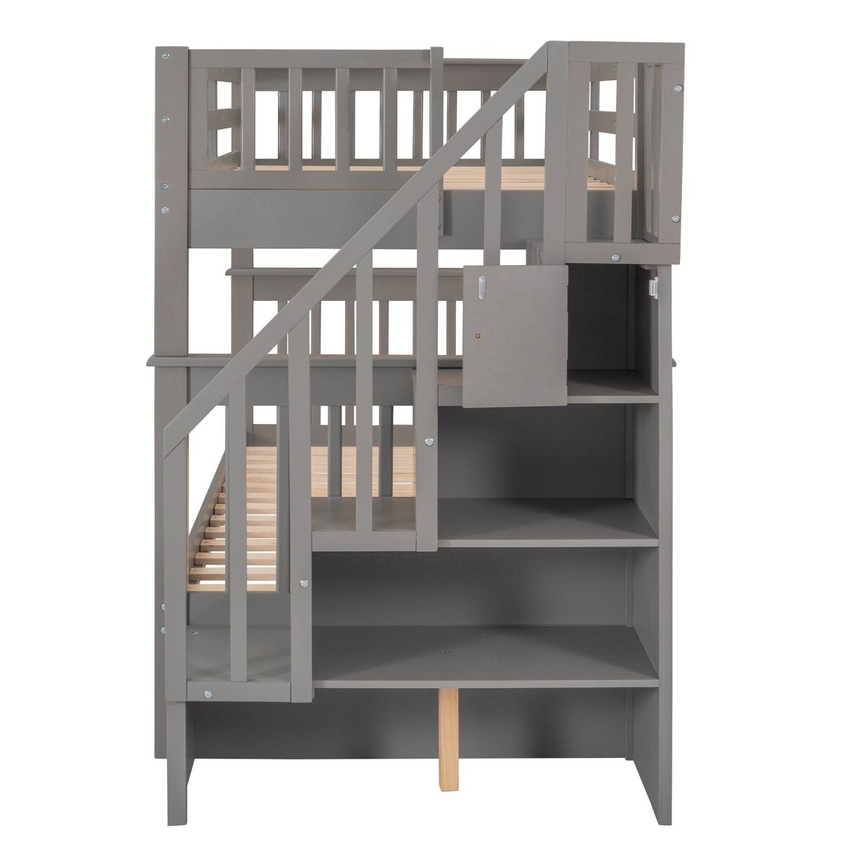 Stairway Twin - Over - Twin Solid Wood Bunk Bed With Trundle - Dreamtide - Omega Lifestyles