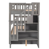 Stairway Twin - Over - Twin Solid Wood Bunk Bed With Trundle - Dreamtide - Omega Lifestyles