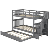 Stairway Twin - Over - Twin Solid Wood Bunk Bed With Trundle - Dreamtide - Omega Lifestyles