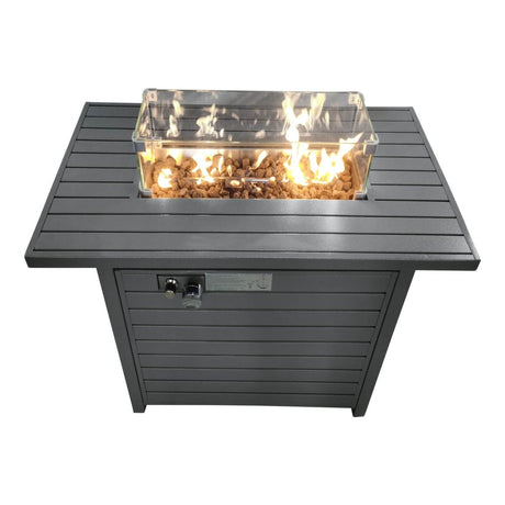 Steel Propane Outdoor Fire Pit Table With Heat - Resistant Finish - Dreamtide - Omega Lifestyles
