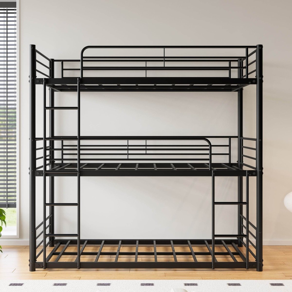Triple Twin Metal Twin Size Bunk Bed Frame - Dreamtide - Omega Lifestyles