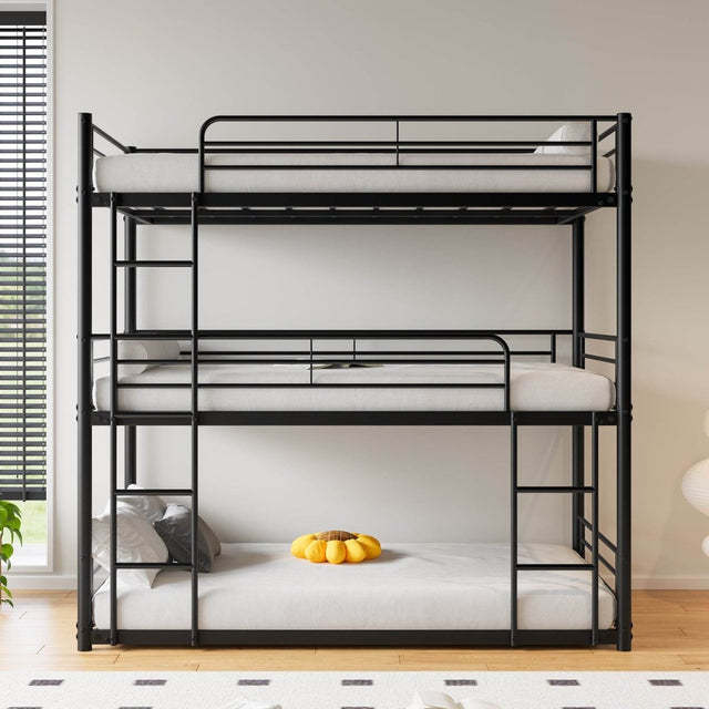 Triple Twin Metal Twin Size Bunk Bed Frame - Dreamtide - Omega Lifestyles