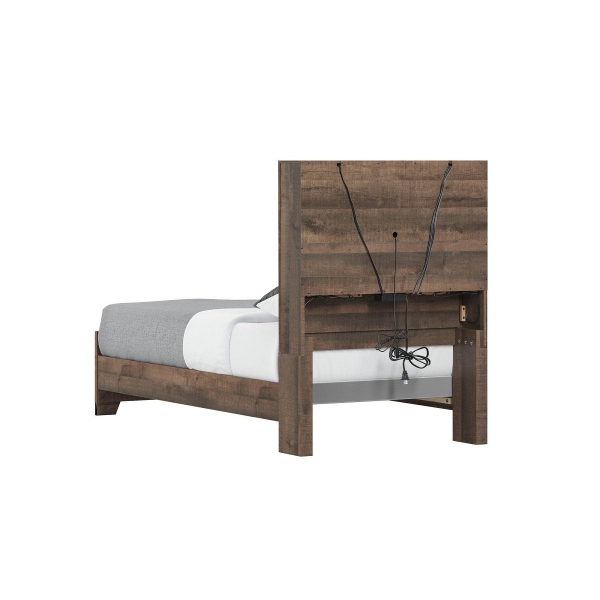 Twin Brown Engineered Wood Bookcase Bed Frame - Dreamtide - Omega Lifestyles