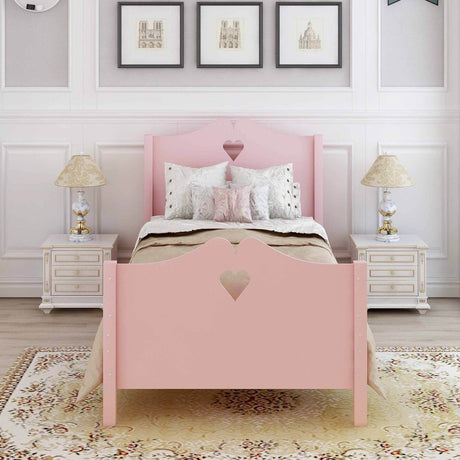 Twin Solid Wood Pink Platform Bed Frame - Dreamtide - Omega Lifestyles