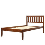 Twin Solid Wood Walnut Platform Bed With Headboard - Dreamtide - Omega Lifestyles