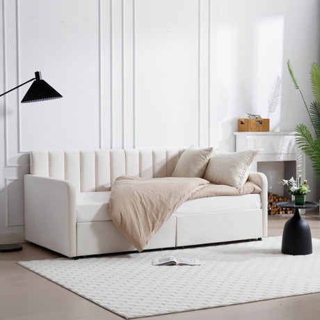 Twin Upholstered Daybed With Dust - Proof Storage Drawers - Dreamtide - Omega Lifestyles