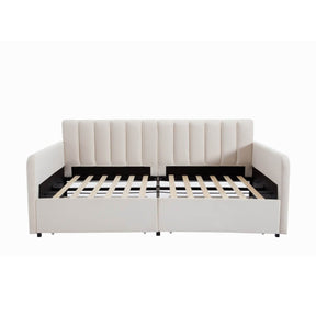 Twin Upholstered Daybed With Dust-Proof Storage Drawers - Omega Lifestyles