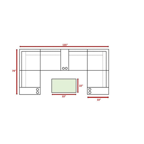 10 - Piece Modular Wicker Patio Seating Set With Cushions - Driftwood - Omega Lifestyles