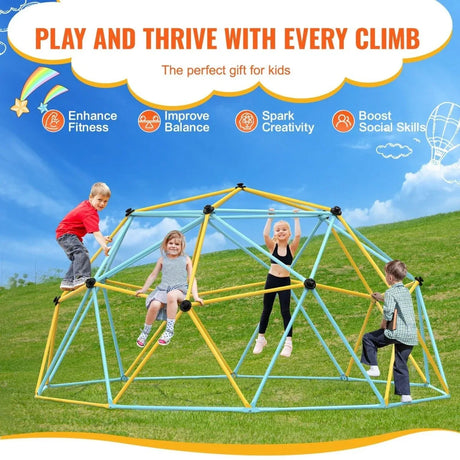 10FT Durable Steel Geometric Climbing Dome Jungle Gym - Omega Lifestyles