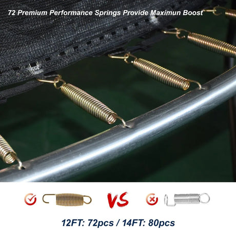 12-Foot Outdoor Kids Metal Frame Safety Enclosure Trampoline - Omega Lifestyles