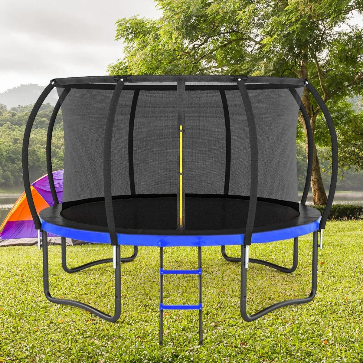 12-Foot Outdoor Kids Metal Frame Safety Enclosure Trampoline - Omega Lifestyles