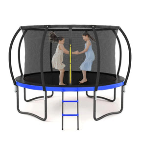 12-Foot Outdoor Kids Metal Frame Safety Enclosure Trampoline - Omega Lifestyles