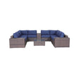 12 - Piece Fully Assembled Brown Wicker Sectional Seating Group - Driftwood - Omega Lifestyles