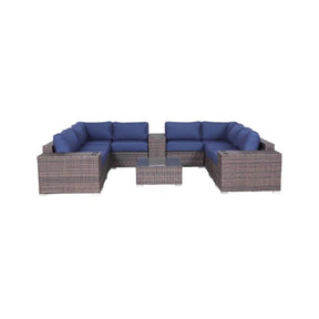 12-Piece Fully Assembled Brown Wicker Sectional Seating Group - Omega Lifestyles