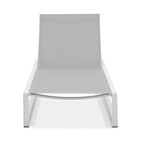 2 - Piece Adjustable Outdoor Aluminum Frame Textilene Chaise Lounge - Driftwood - Omega Lifestyles