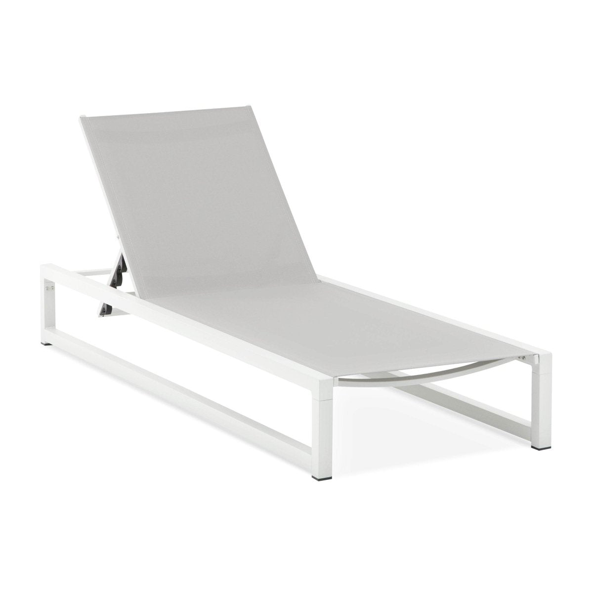 2 - Piece Adjustable Outdoor Aluminum Frame Textilene Chaise Lounge - Driftwood - Omega Lifestyles