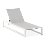 2 - Piece Adjustable Outdoor Aluminum Frame Textilene Chaise Lounge - Driftwood - Omega Lifestyles
