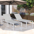 2 - Piece Adjustable Outdoor Aluminum Frame Textilene Chaise Lounge - Driftwood - Omega Lifestyles