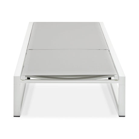 2 - Piece Adjustable Outdoor Aluminum Frame Textilene Chaise Lounge - Driftwood - Omega Lifestyles