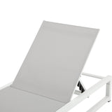 2 - Piece Adjustable Outdoor Aluminum Frame Textilene Chaise Lounge - Driftwood - Omega Lifestyles