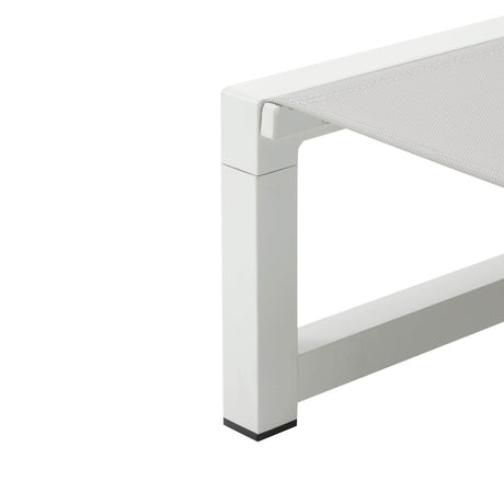 2 - Piece Adjustable Outdoor Aluminum Frame Textilene Chaise Lounge - Driftwood - Omega Lifestyles