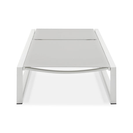 2 - Piece Adjustable Outdoor Aluminum Frame Textilene Chaise Lounge - Driftwood - Omega Lifestyles