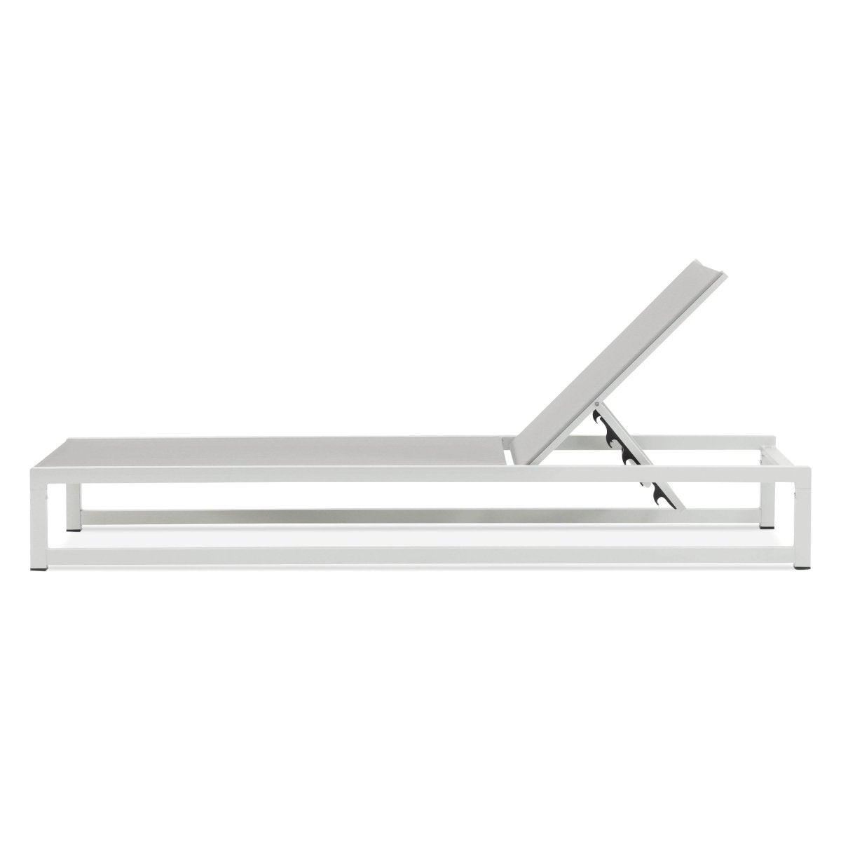 2 - Piece Adjustable Outdoor Aluminum Frame Textilene Chaise Lounge - Driftwood - Omega Lifestyles