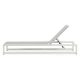 2 - Piece Adjustable Outdoor Aluminum Frame Textilene Chaise Lounge - Driftwood - Omega Lifestyles