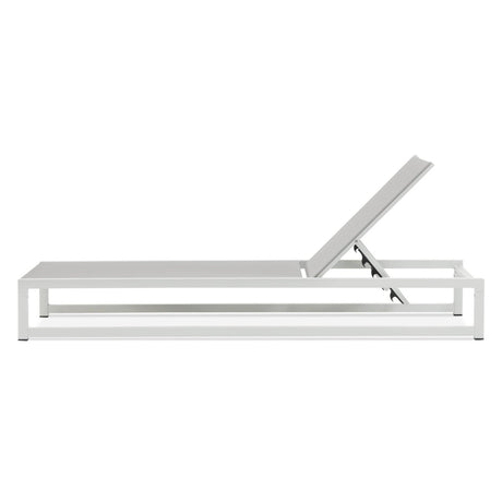 2 - Piece Adjustable Outdoor Aluminum Frame Textilene Chaise Lounge - Driftwood - Omega Lifestyles