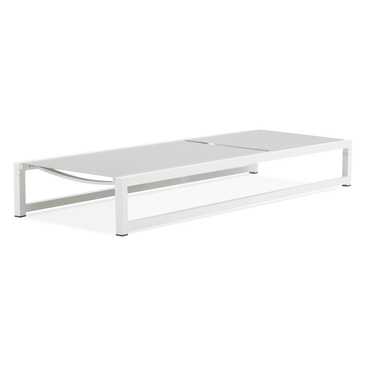 2 - Piece Adjustable Outdoor Aluminum Frame Textilene Chaise Lounge - Driftwood - Omega Lifestyles