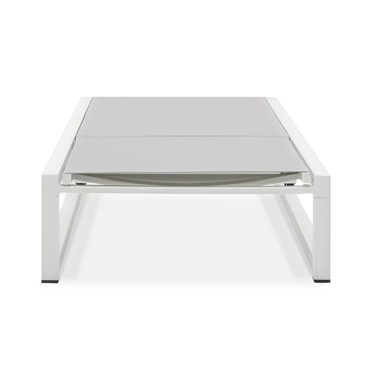 2 - Piece Adjustable Outdoor Aluminum Frame Textilene Chaise Lounge - Driftwood - Omega Lifestyles