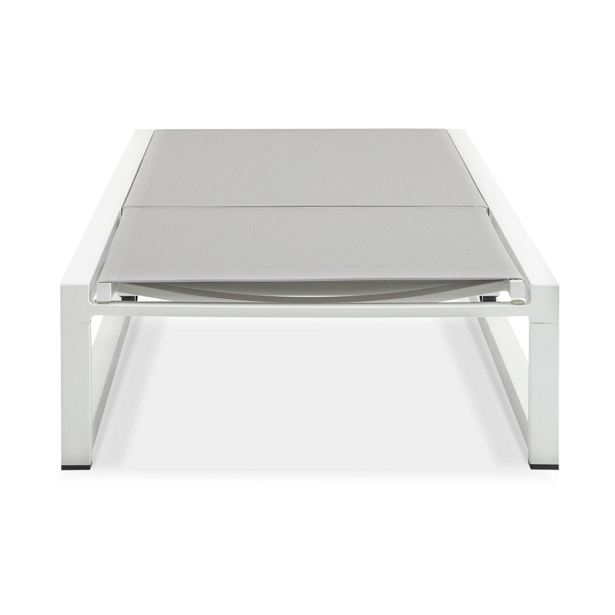 2 - Piece Adjustable Outdoor Aluminum Frame Textilene Chaise Lounge - Driftwood - Omega Lifestyles