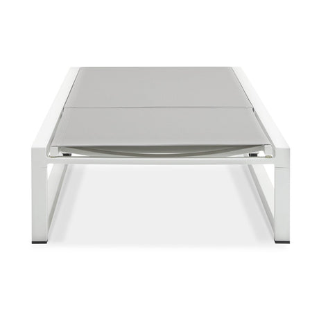 2 - Piece Adjustable Outdoor Aluminum Frame Textilene Chaise Lounge - Driftwood - Omega Lifestyles