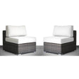 2 - Piece Minnesota Durable Aluminum HDPE Wicker Chair Set - Driftwood - Omega Lifestyles