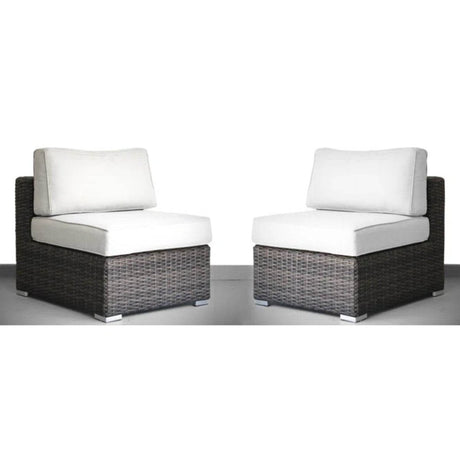 2 - Piece Minnesota Durable Aluminum HDPE Wicker Chair Set - Driftwood - Omega Lifestyles