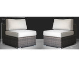 2 - Piece Minnesota Durable Aluminum HDPE Wicker Chair Set - Driftwood - Omega Lifestyles