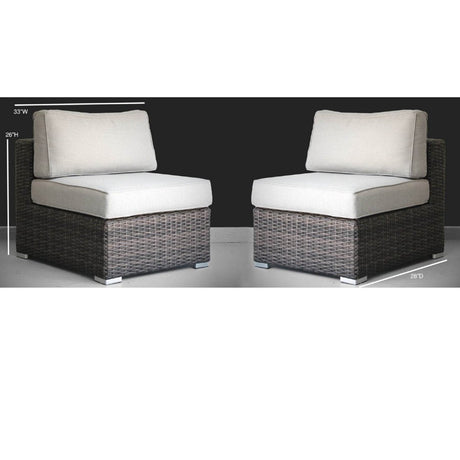 2 - Piece Minnesota Durable Aluminum HDPE Wicker Chair Set - Driftwood - Omega Lifestyles