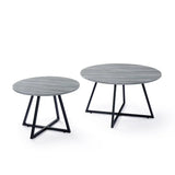 2-Piece Modern Round Scandinavian Nesting Coffee Table Set - Omega Lifestyles