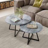 2-Piece Modern Round Scandinavian Nesting Coffee Table Set - Omega Lifestyles
